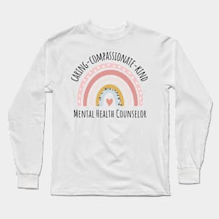 mental health counselor rainbow pastel Long Sleeve T-Shirt